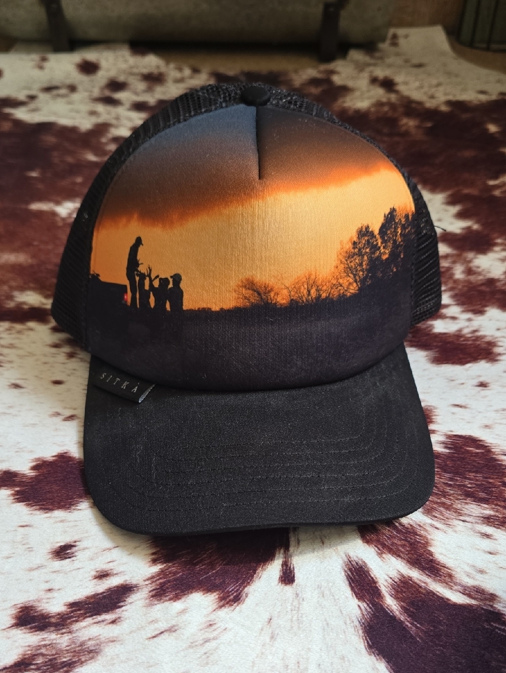SITRA Sunset Silhouette Trucker Hat - Black & Orange